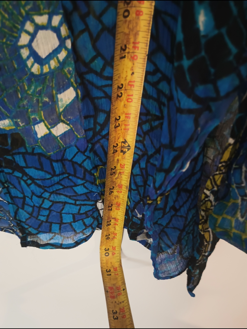 Chico's Blue Multi Sheer Floral V-Neck Blouse - Picture 4 of 7